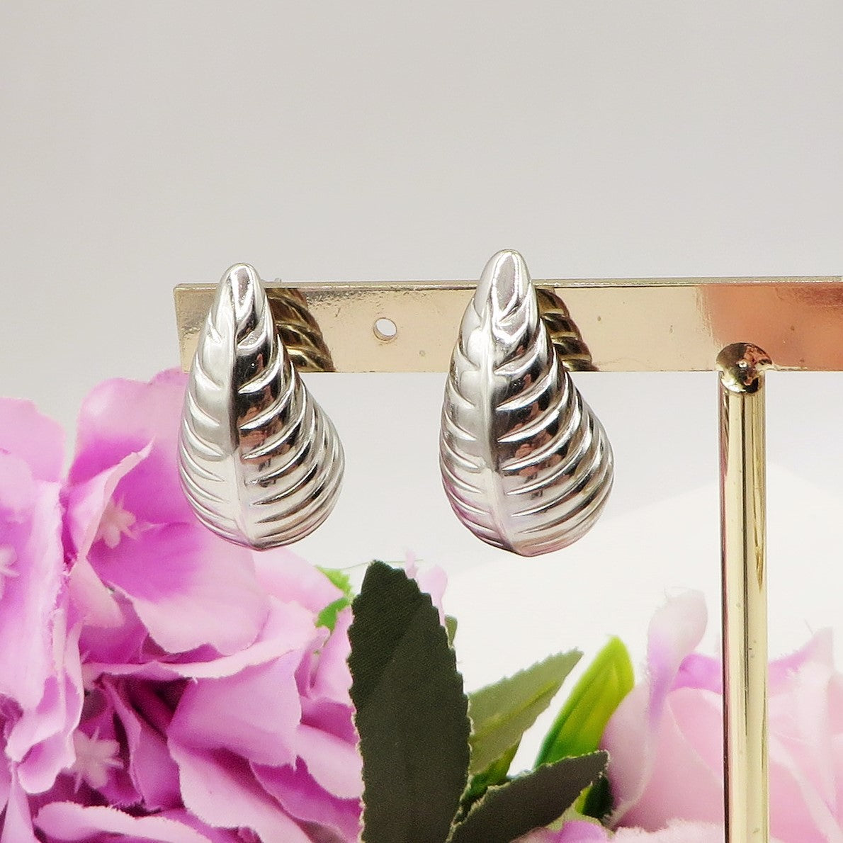 DROP striped - ACCIAIO INOSSIDABILE ~ Paio Orecchini goccia bombe'