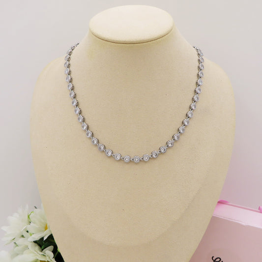 CINDY ~ ACCIAIO INOSSIDABILE - Collana tennis in cubic zirconia rotondi