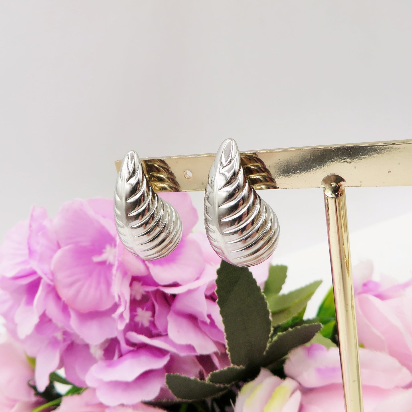 DROP striped - ACCIAIO INOSSIDABILE ~ Paio Orecchini goccia bombe'