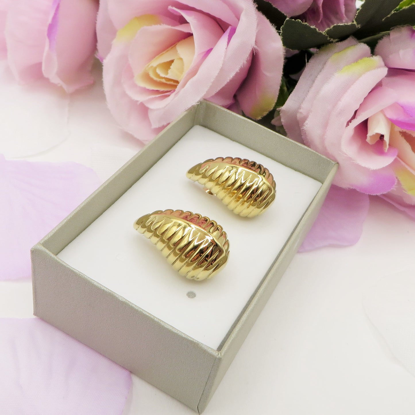 DROP striped - ACCIAIO INOSSIDABILE ~ Paio Orecchini goccia bombe'