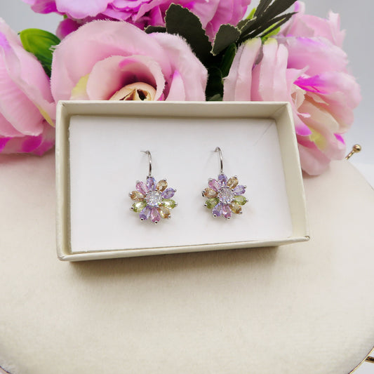 PEONY ~ Orecchini Monachella con cubic zirconia effetto flower