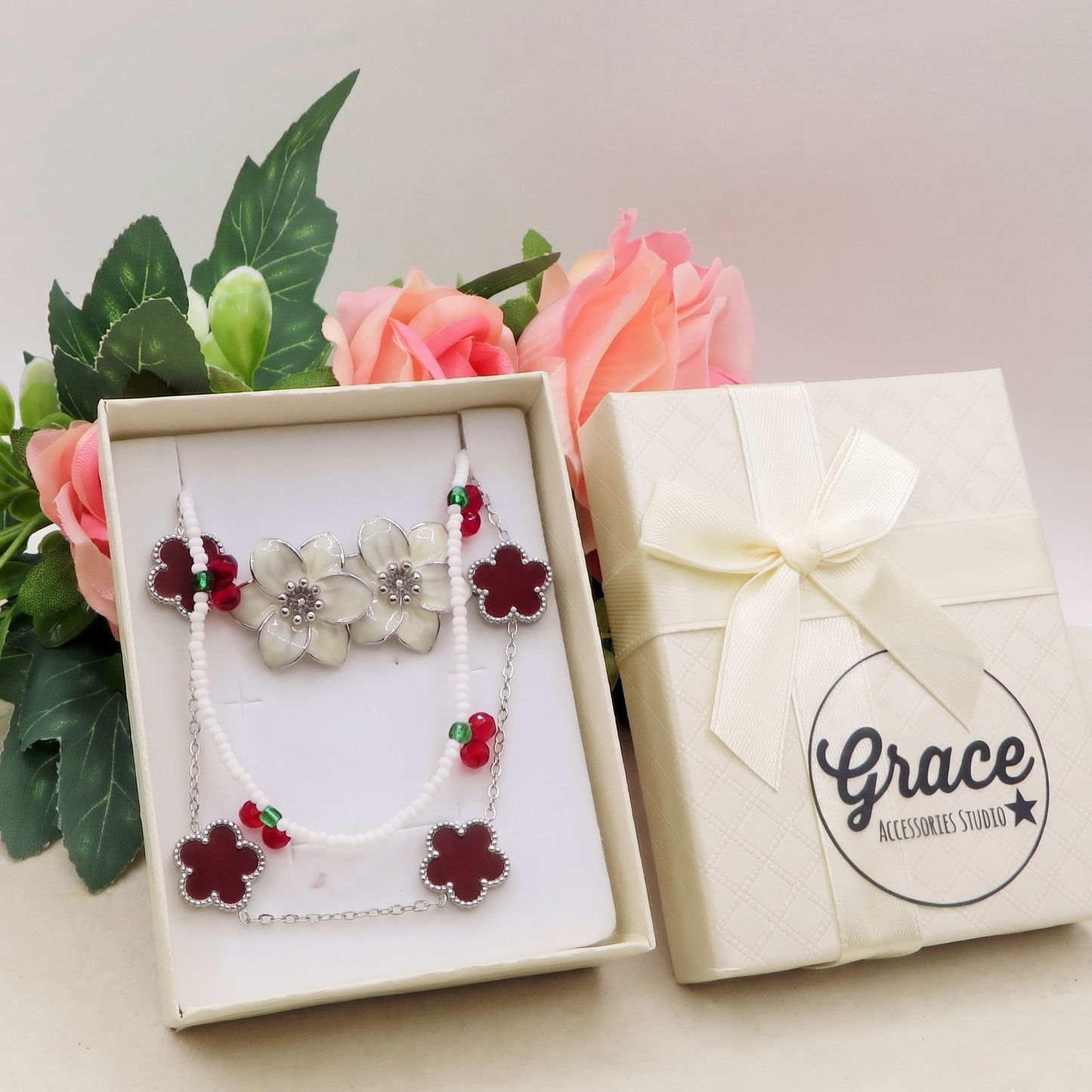 PARURE SUMMER ARGENTO - REGALO - Collana, cavigliera & Bracciale 12 colori