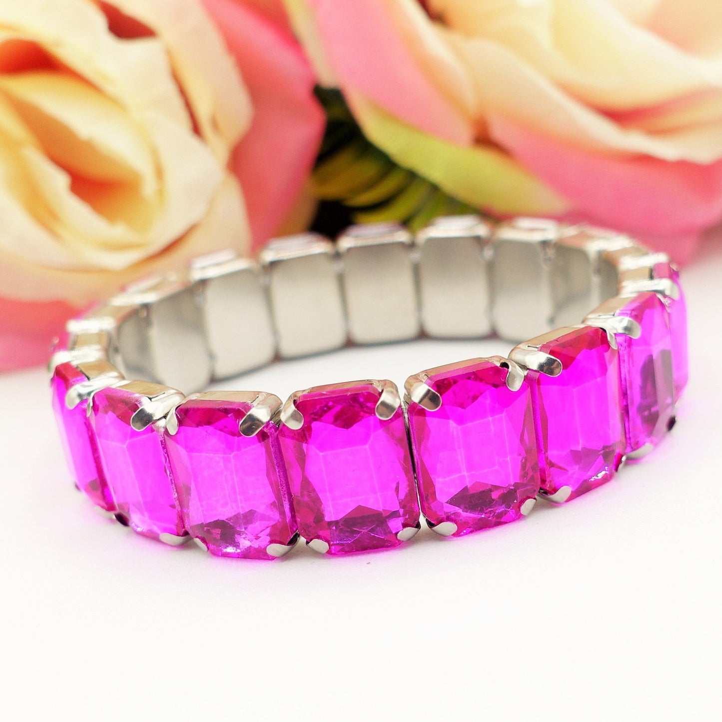 MARGOT - Bracciale Elasticizzato con pietre sfaccettate - LUCE COLLECTION