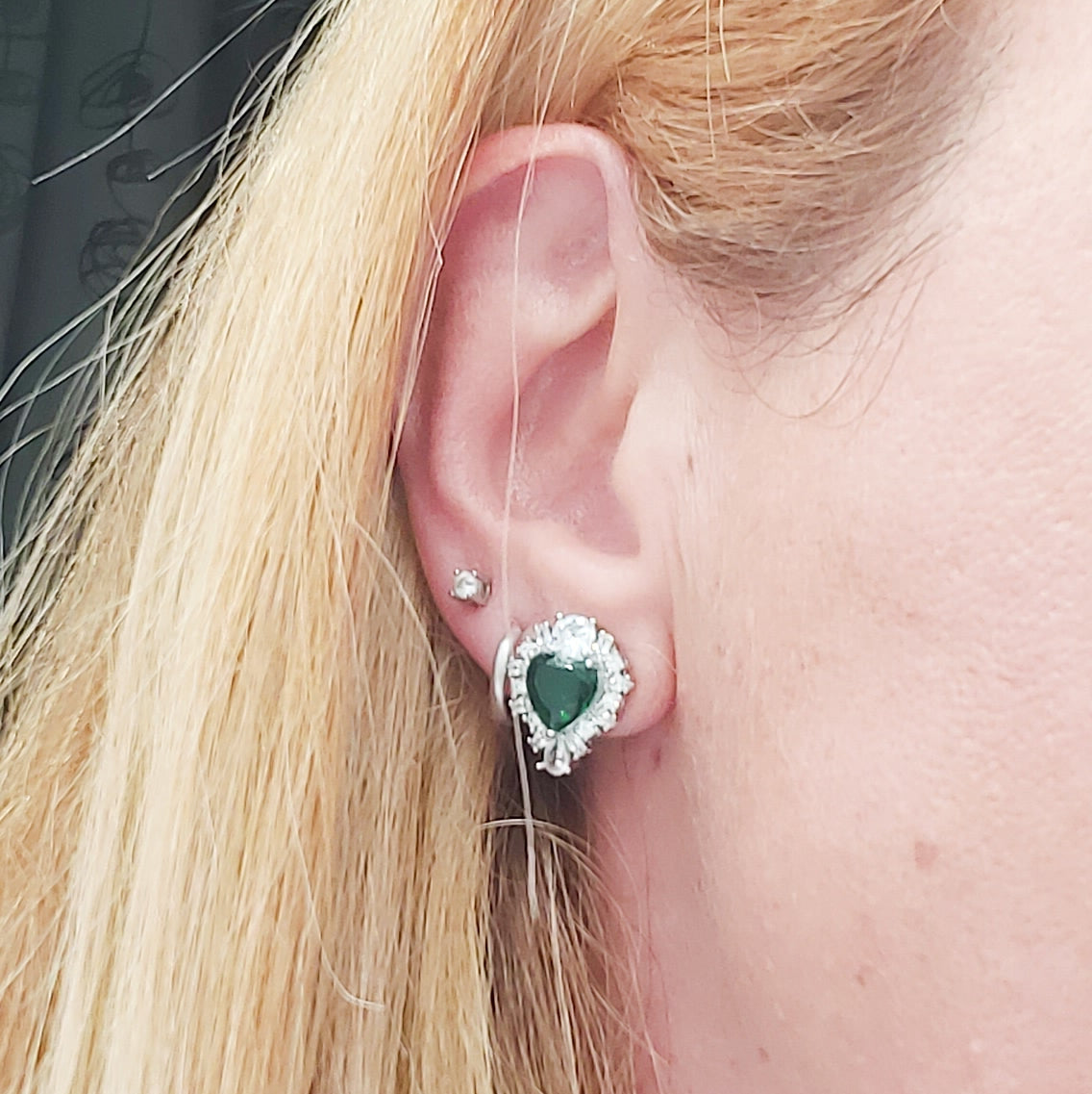 CHRISTY Cuore sacro - Orecchini a bottone con Cubic Zirconia