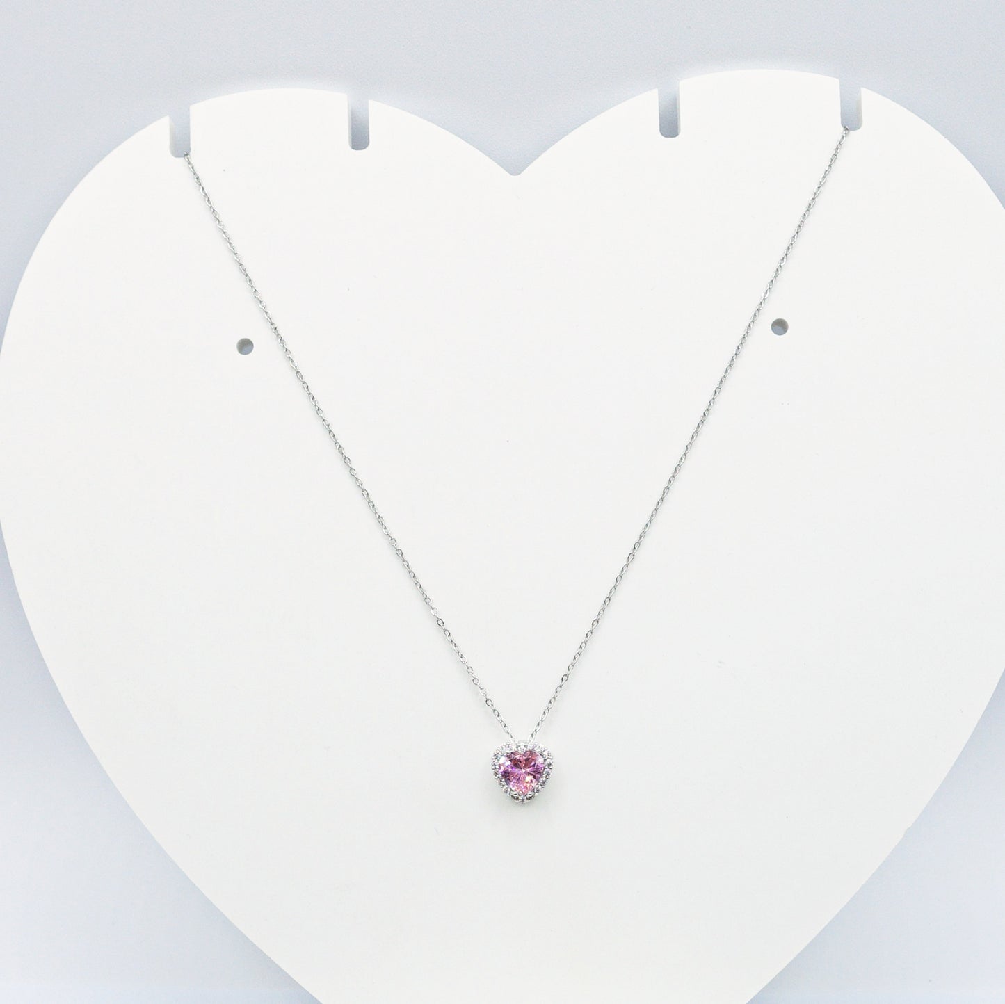 DIANA - ACCIAIO INOSSIDABILE- collana con pendente cuore in cubic zirconia