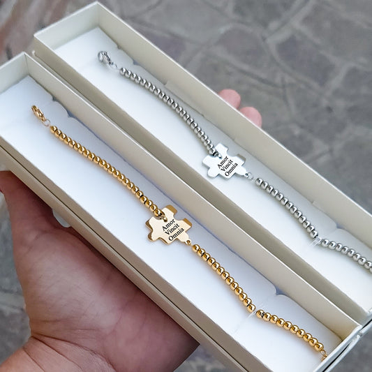 PUZZLE bracelet ~ Bracciale unisex ACCIAIO INOSSIDABILE con incisione personalizzata