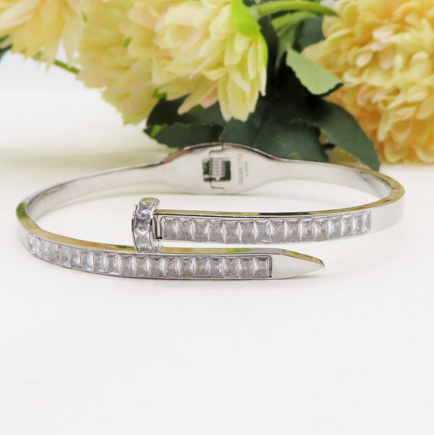 VENICE RAINBOW~ Bracciale chiodo in ACCIAIO INOSSIDABILE 316L e cubic zirconia