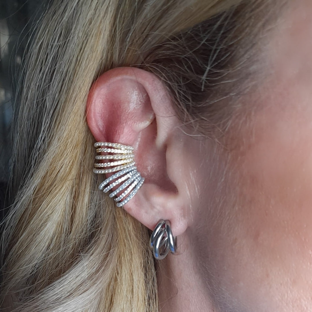 PEARLS & CRYSTALS - EARCUFF 5 FILI in cubic zirconia