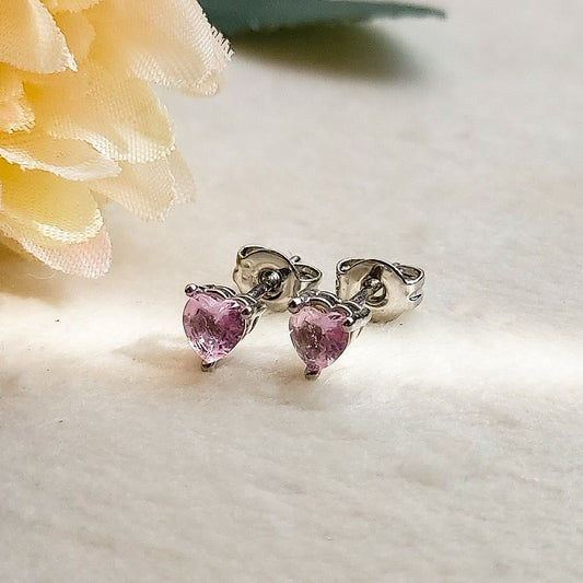 PUNTO luce CUORE LUXURY ~ paio Orecchini ARGENTO 925 a lobo con cubic zirconia