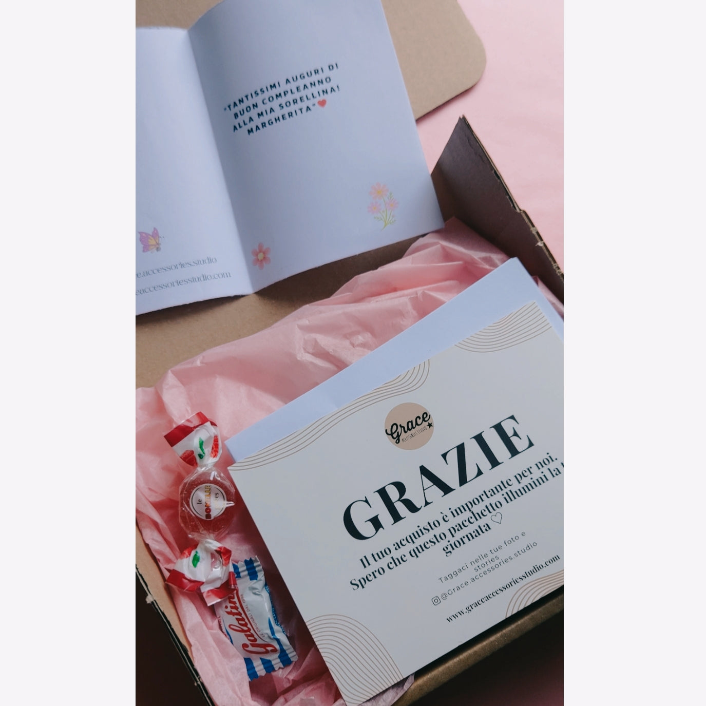BIGLIETTINO Regalo personalizzato "GRACE STUDIO"