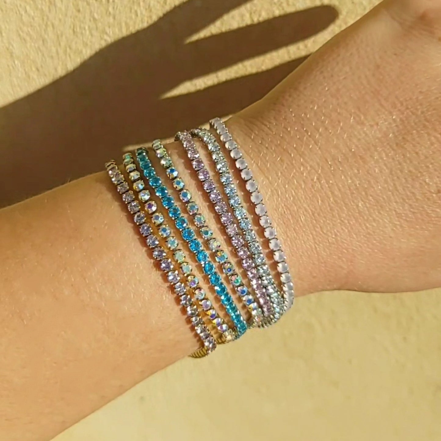 ALICIA NEW COLOURS ~ Bracciale tennis in ACCIAIO INOSSIDABILE con Cubic Zirconia