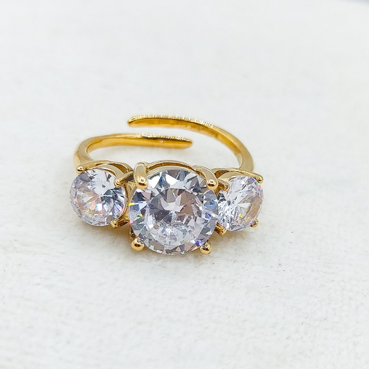 TRILOGY XL - Anello regolabile in ACCIAIO inossidabile con cubic zirconia