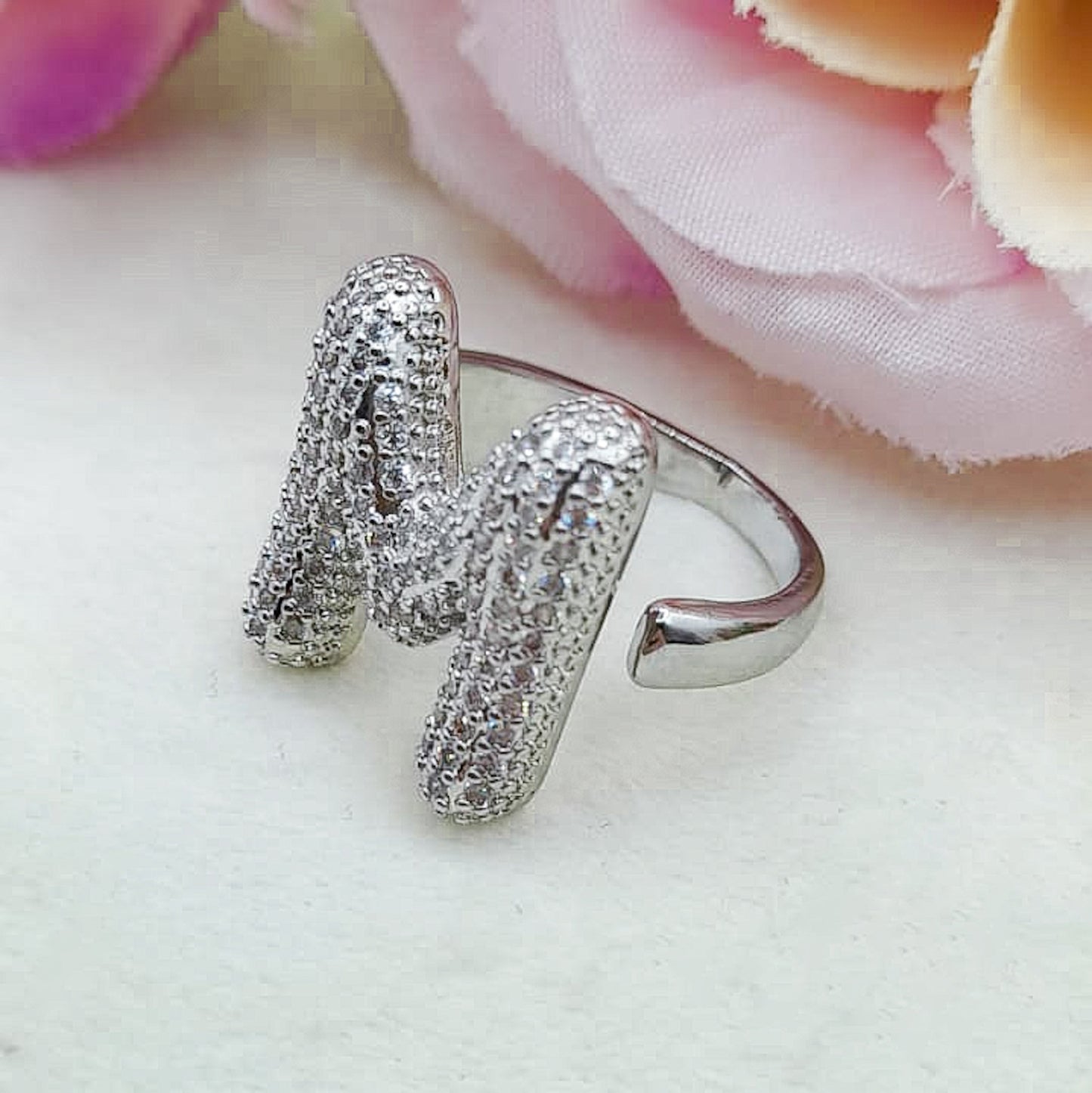 Anello iniziale BUBBLE ~ Anello regolabile zirconato in cubic zirconia