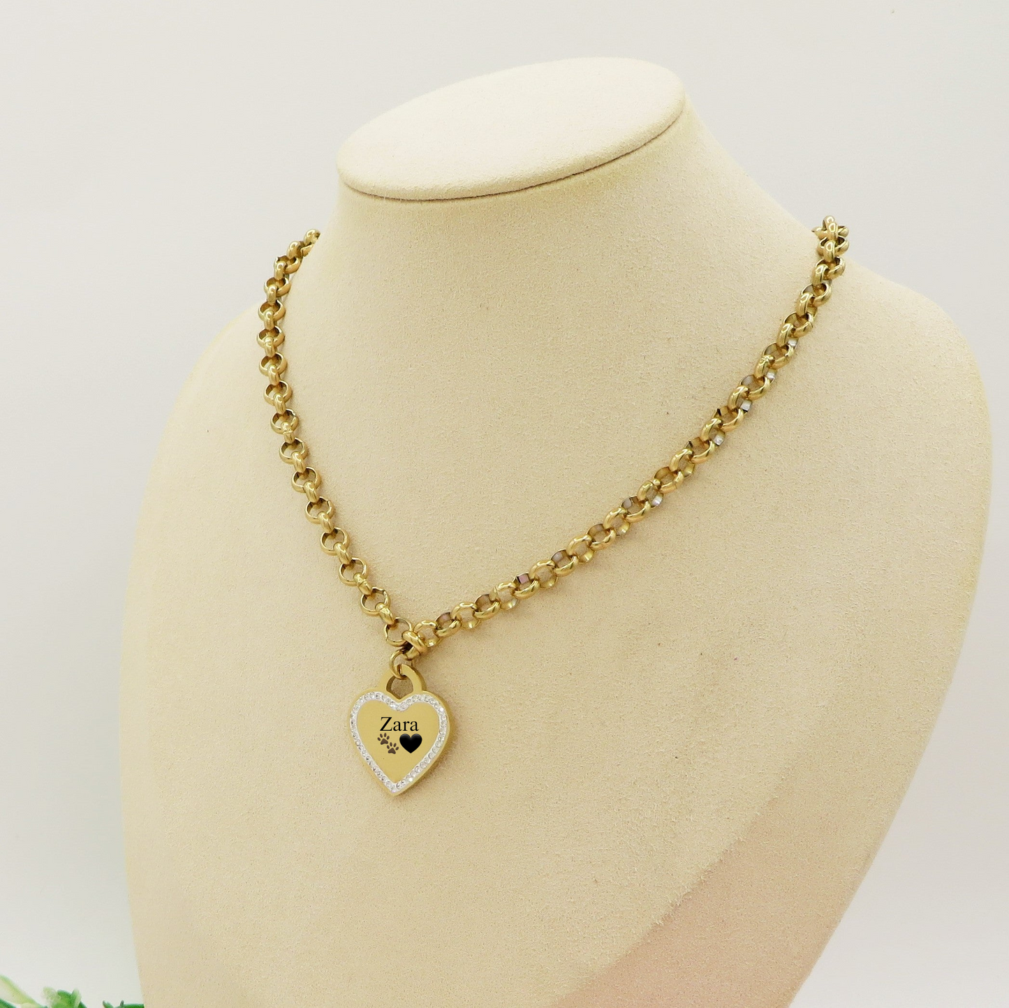 Cuore CRYSTAL - PERSONALIZZAMI ~ Collana in acciaio inossidabile + INCISIONE PERSONALIZZATA