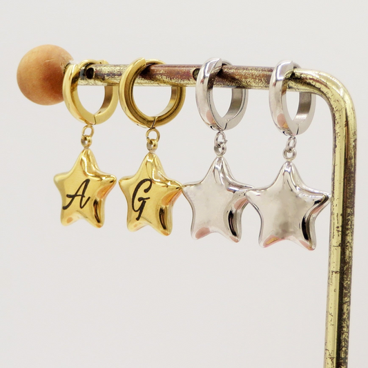 Orecchini Stelle Bombe' - Paio orecchini in acciaio inossidabile