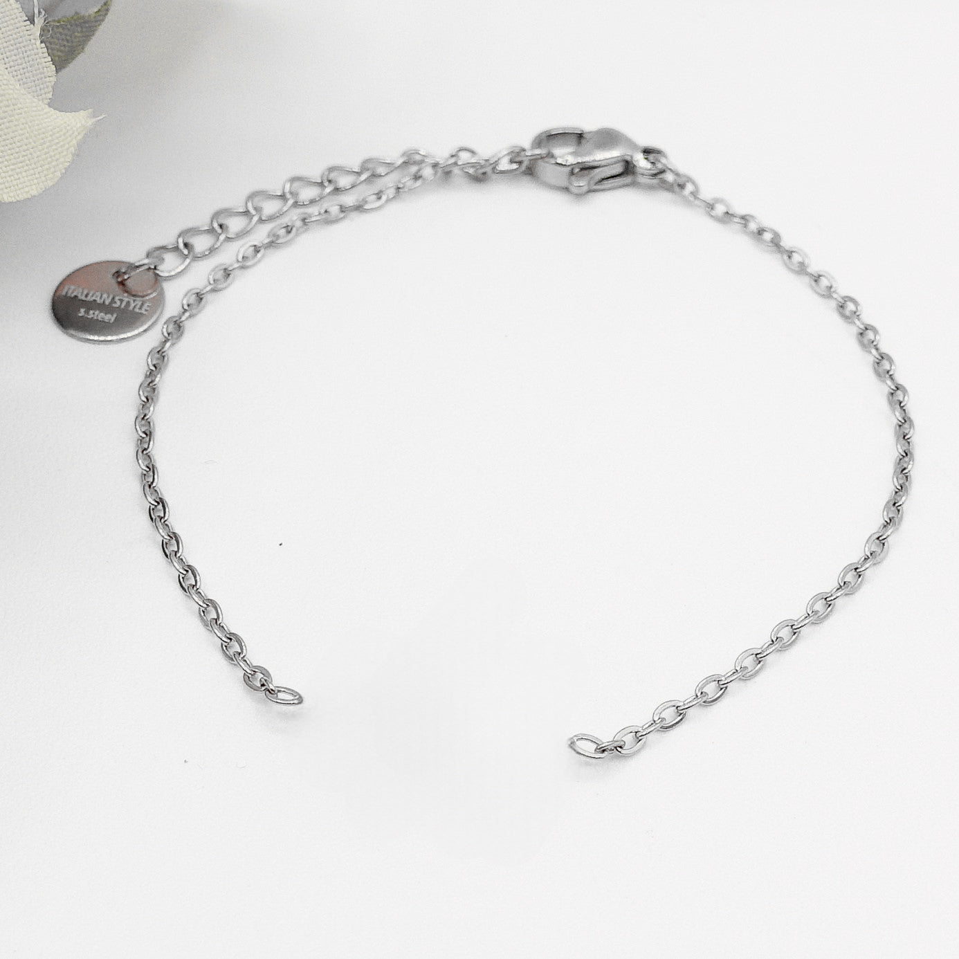 ANGEL Bracciale - ACCIAIO INOSSIDABILE- Bracciale con CUORE con ali in cubic zirconia
