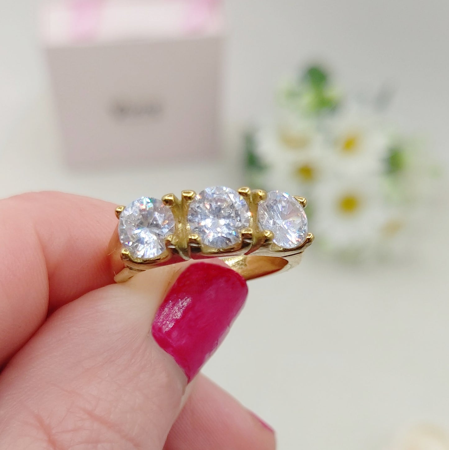 TRILOGY - ACCIAIO INOSSIDABILE ~ Anello con cubic zirconia alta qualità