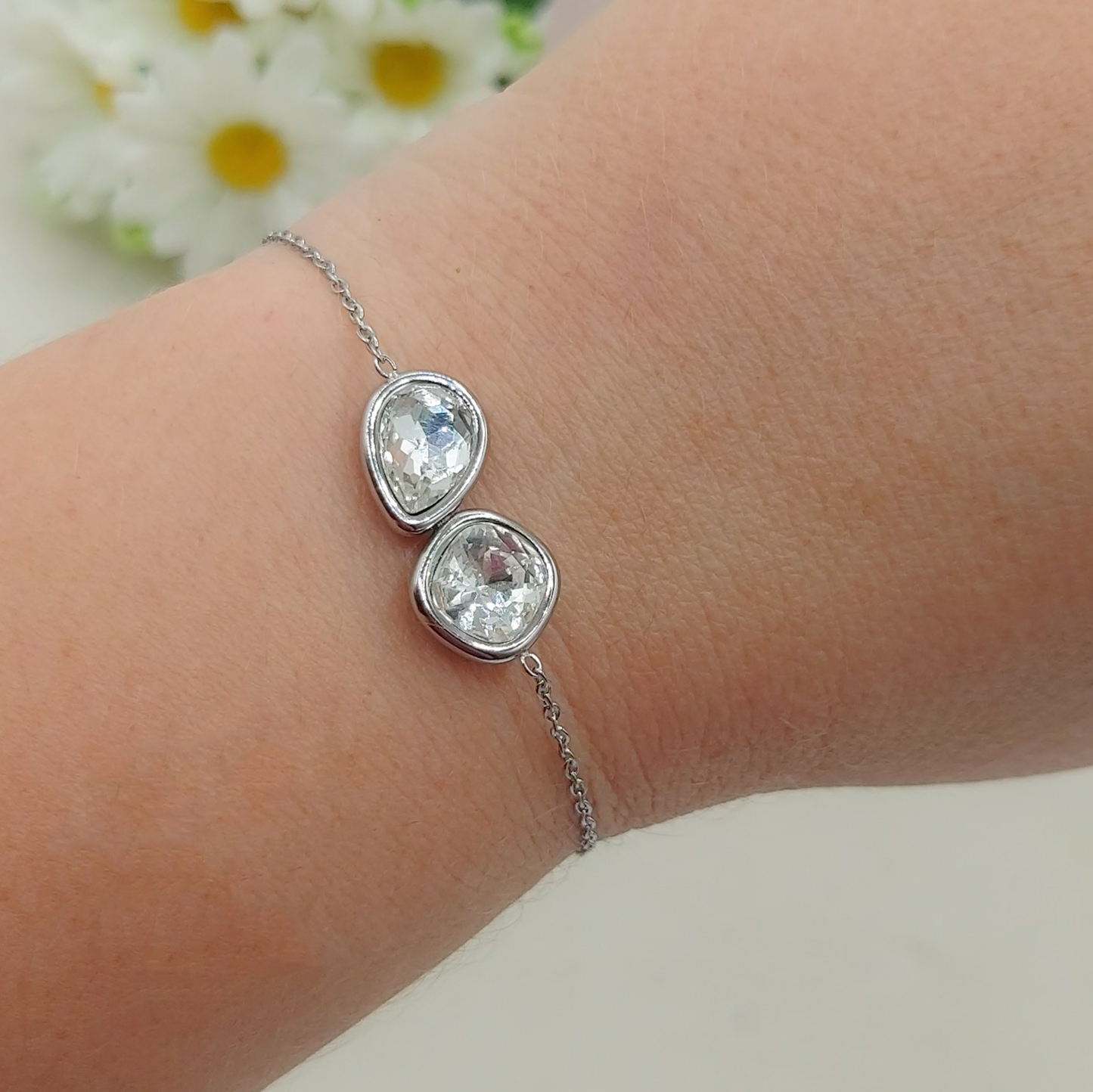 ALINA - ACCIAIO INOSSIDABILE - Bracciale con accessorio in cubic zirconia