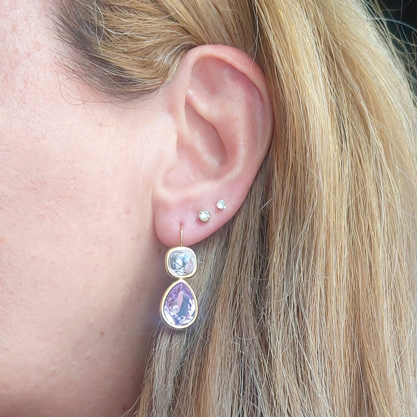 ALINA - ACCIAIO INOSSIDABILE - Paia orecchini monachella con cubic zirconia a goccia