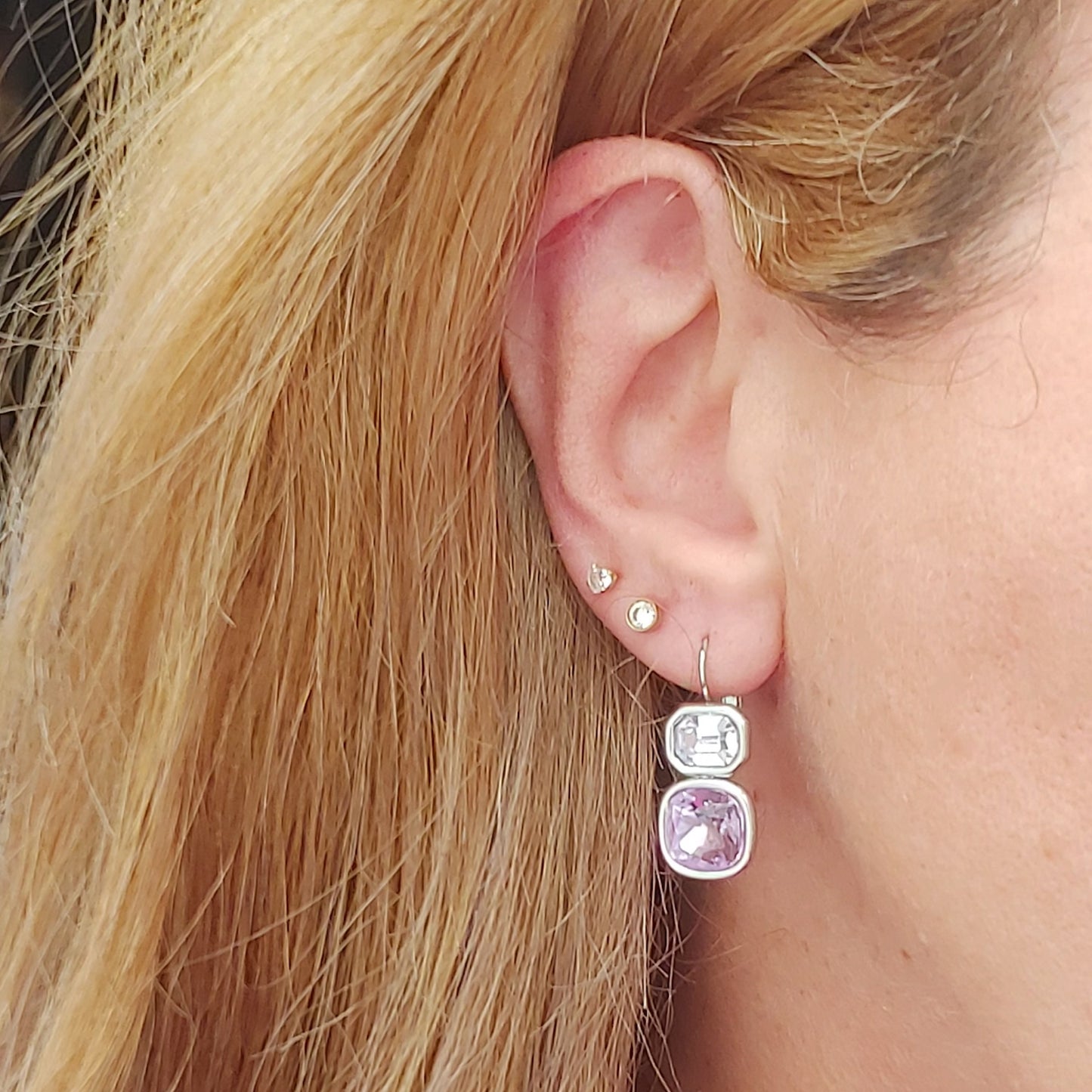 ALINA silver - ACCIAIO INOSSIDABILE - Paia orecchini monachella con cubic zirconia