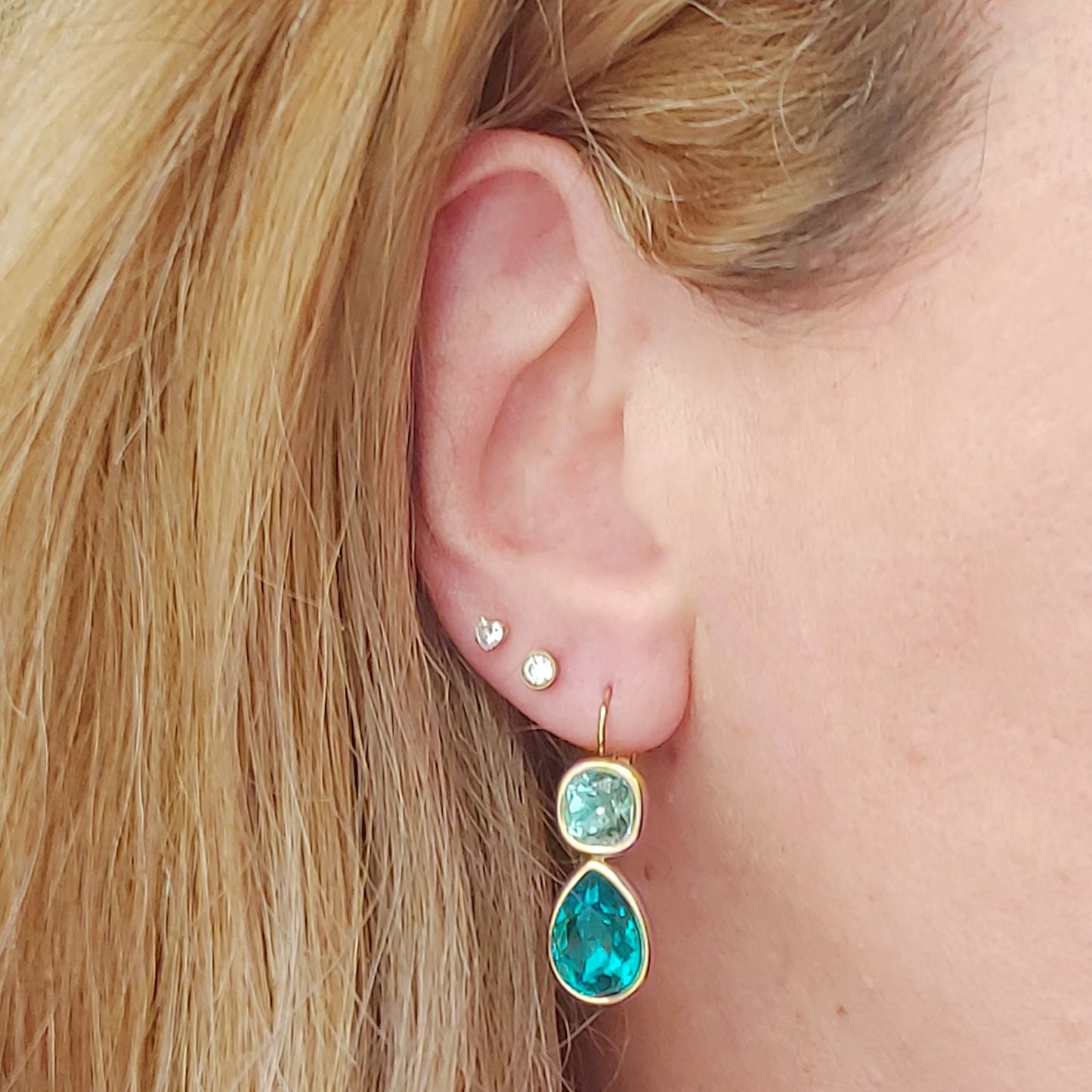 ALINA - ACCIAIO INOSSIDABILE - Paia orecchini monachella con cubic zirconia a goccia
