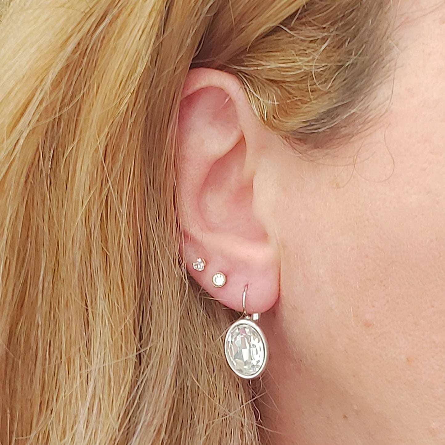 ALINA - ACCIAIO INOSSIDABILE - Paia orecchini monachella con cubic zirconia a goccia