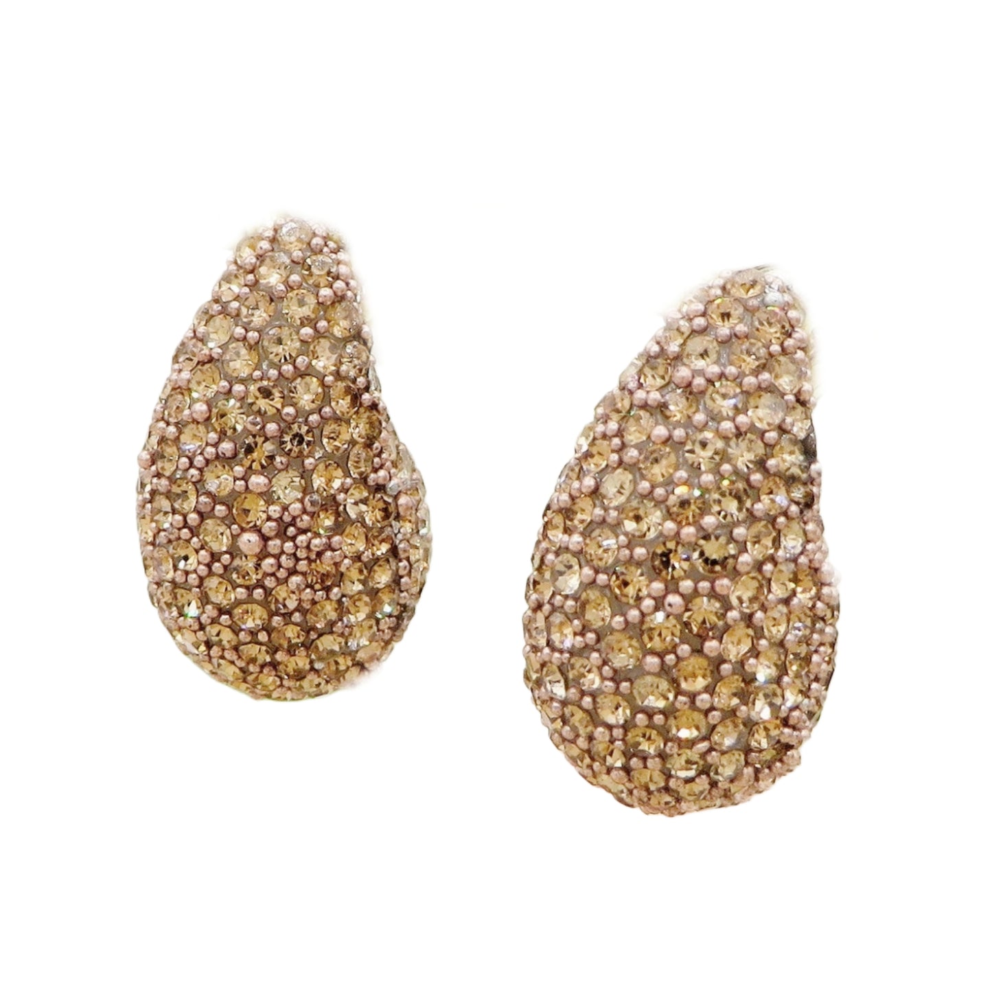 DROP LUXE - ACCIAIO INOSSIDABILE ~ Paio Orecchini goccia bombe' + cubic zirconia