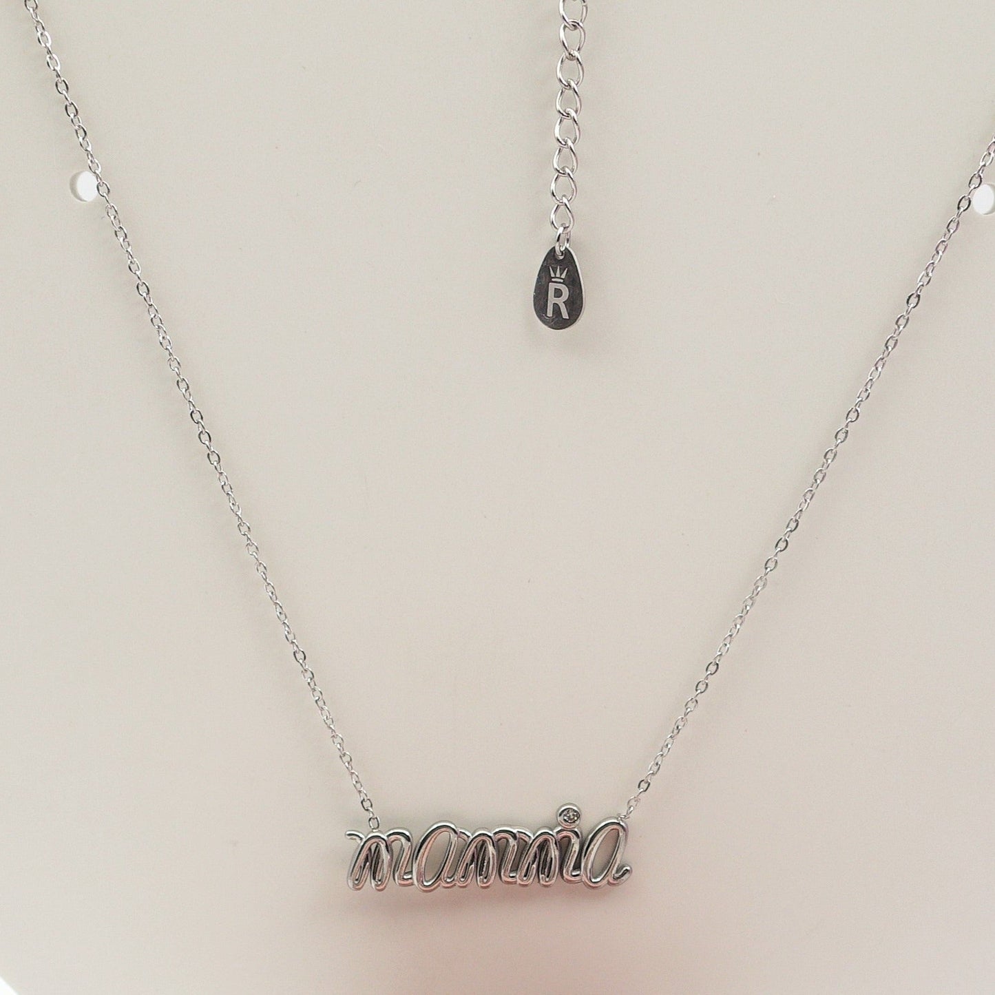 MAMMA Collana Con scritta MAMMA in Acciaio Inossidabile