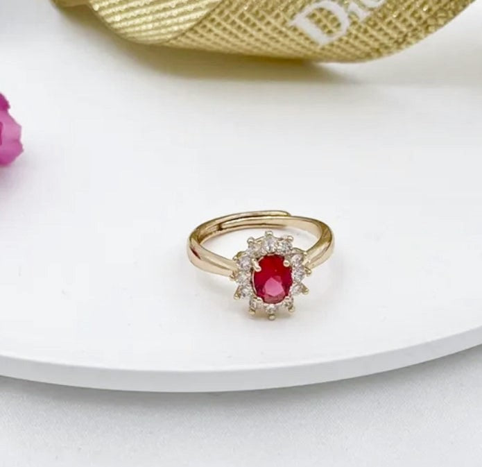 KATE -" GOLDEN RED Set" - collana zirconia + orecchini zirconia