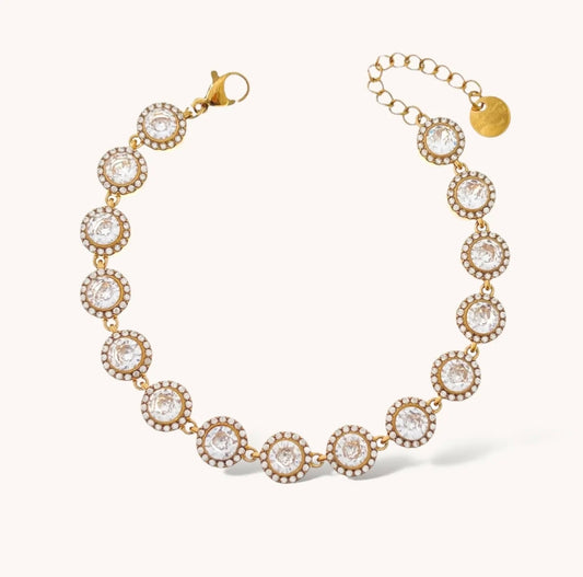 DELILAH XL ~ ACCIAIO INOSSIDABILE - bracciale Tennis con Cubic Zirconia rotondi