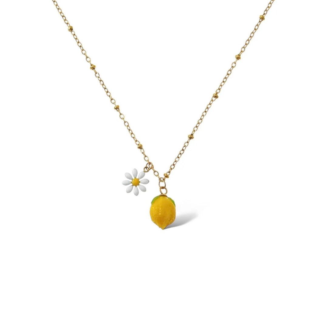 LEMON COLLANA - ACCIAIO inossidabile - Collana catenina Margherita LIMONE