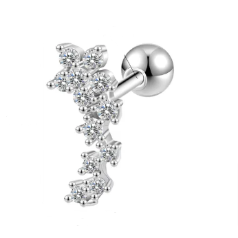 DAISY PIERCING - ACCIAIO INOSSIDABILE chirurgico 316L con cubic zirconia per Helix, Flat, lobo superiore
