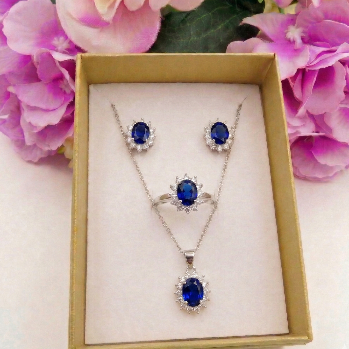 KATE Set - collana, anello + orecchini in cubic zirconia