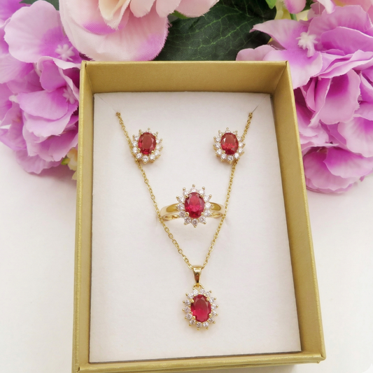 KATE Set - collana, anello + orecchini in cubic zirconia