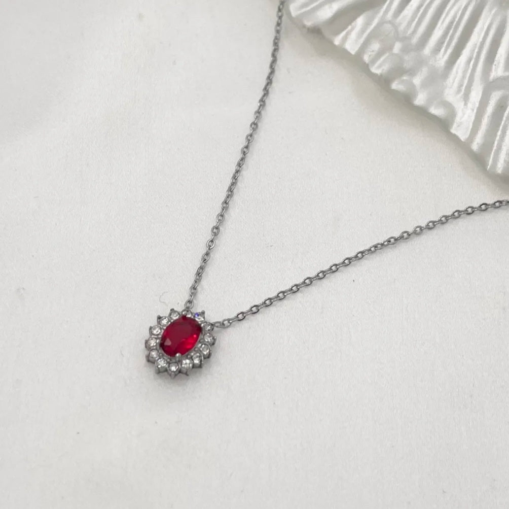 KATE ~ Collana in ACCIAIO INOSSIDABILE con cubic zirconia