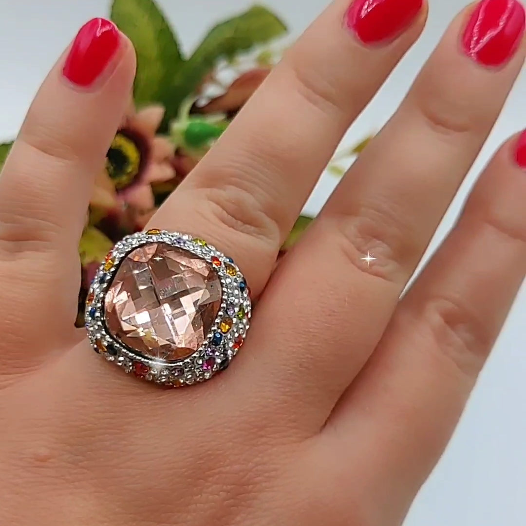 DIVA - Cocktail ring regolabile con cubic zirconia