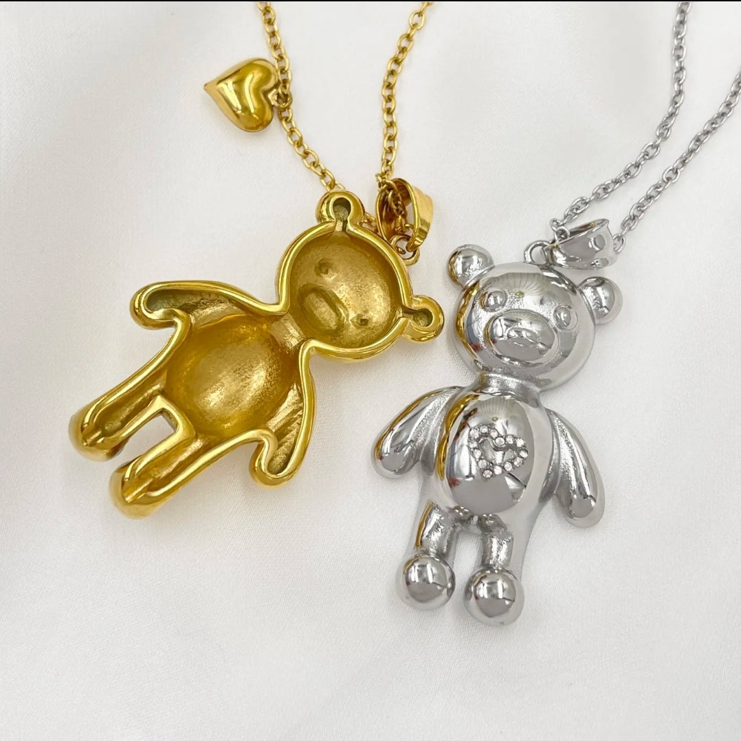 TEDDY XL - Collana pendente orsetto in Acciaio inossidabile
