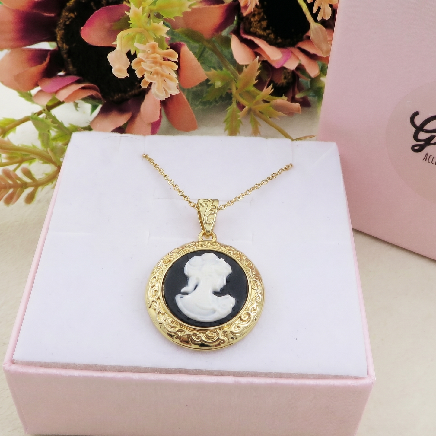 VERSAILLES Collana Pendente con CAMMEO - ACCIAIO INOSSIDABILE