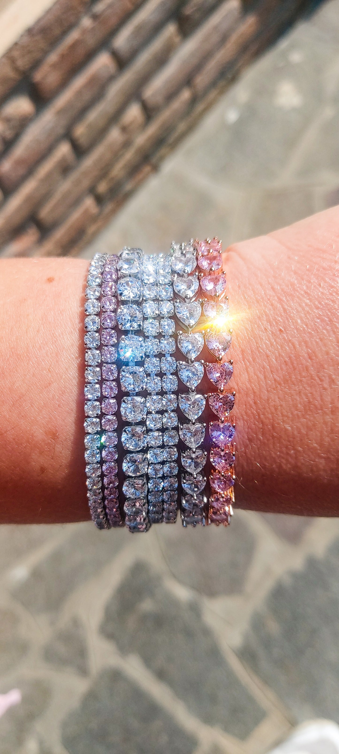 ALICIA ~ Bracciale tennis in ACCIAIO INOSSIDABILE con Cubic Zirconia