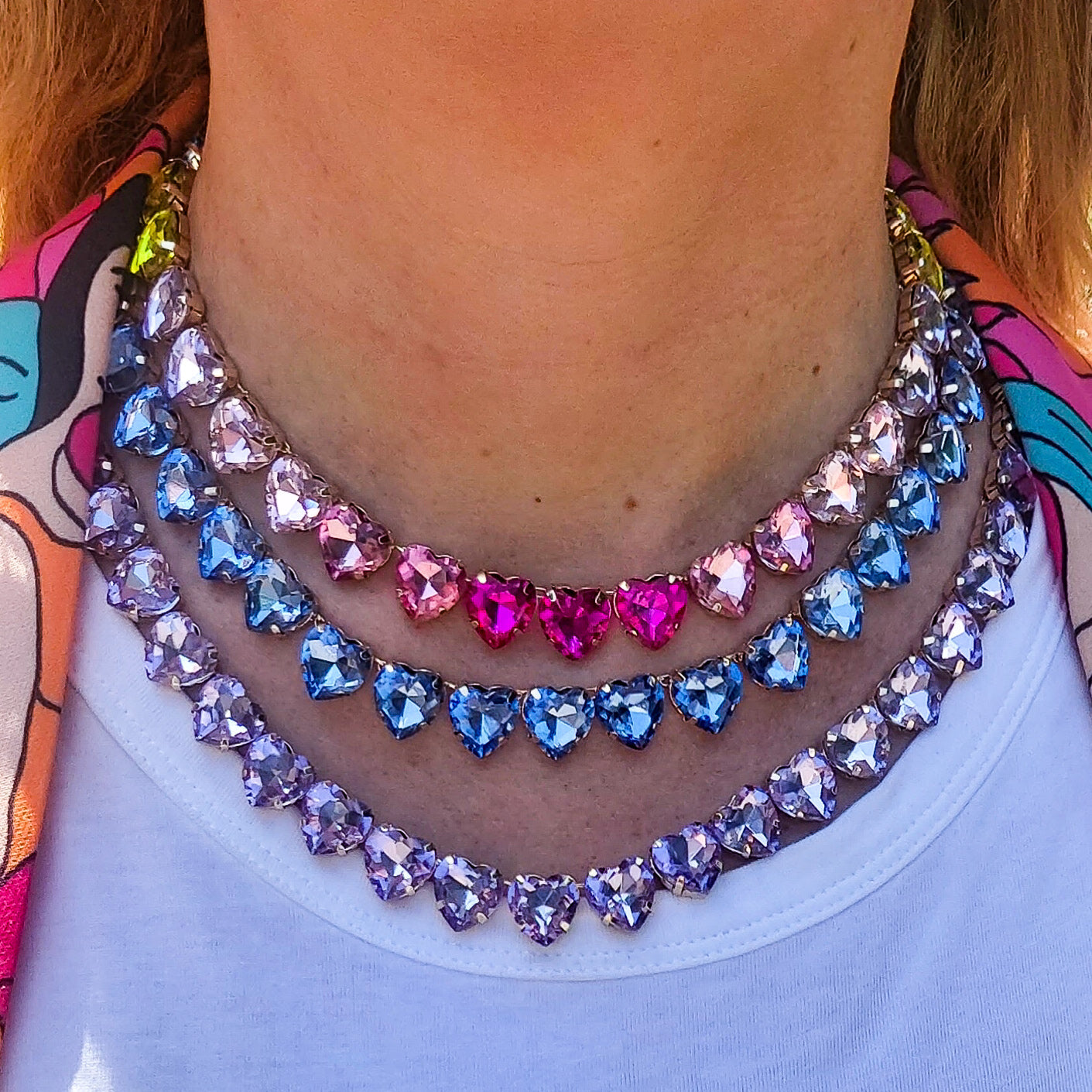 LUCE HEARTS - collier con pietre A CUORE sfaccettate