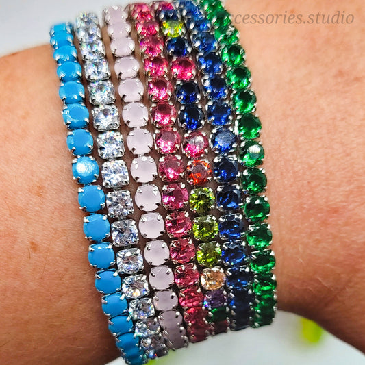 MAYA ~Rainbow-Bracciale tennis in Cubic Zirconia