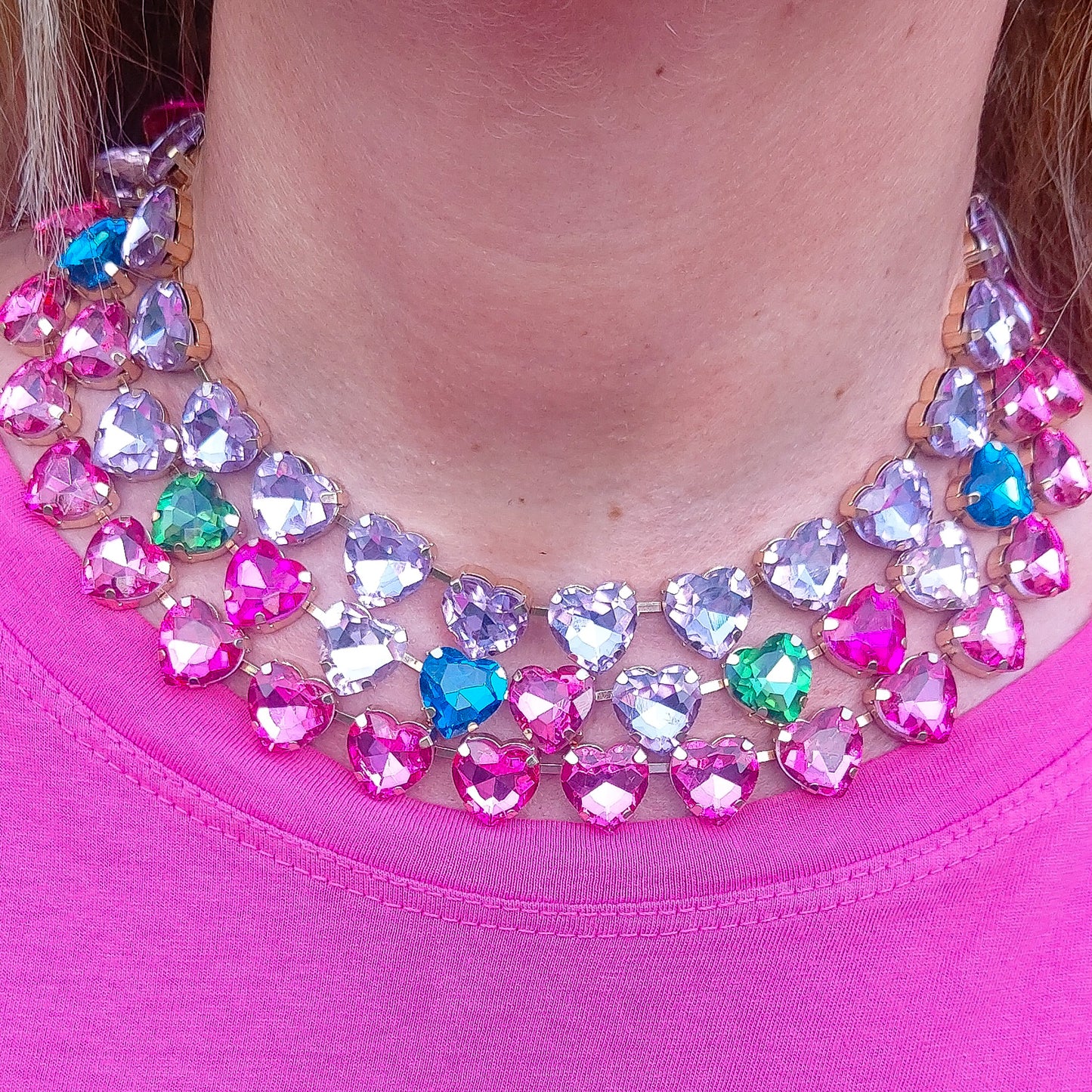 LUCE HEARTS 2.0 - collier con pietre A CUORE sfaccettate