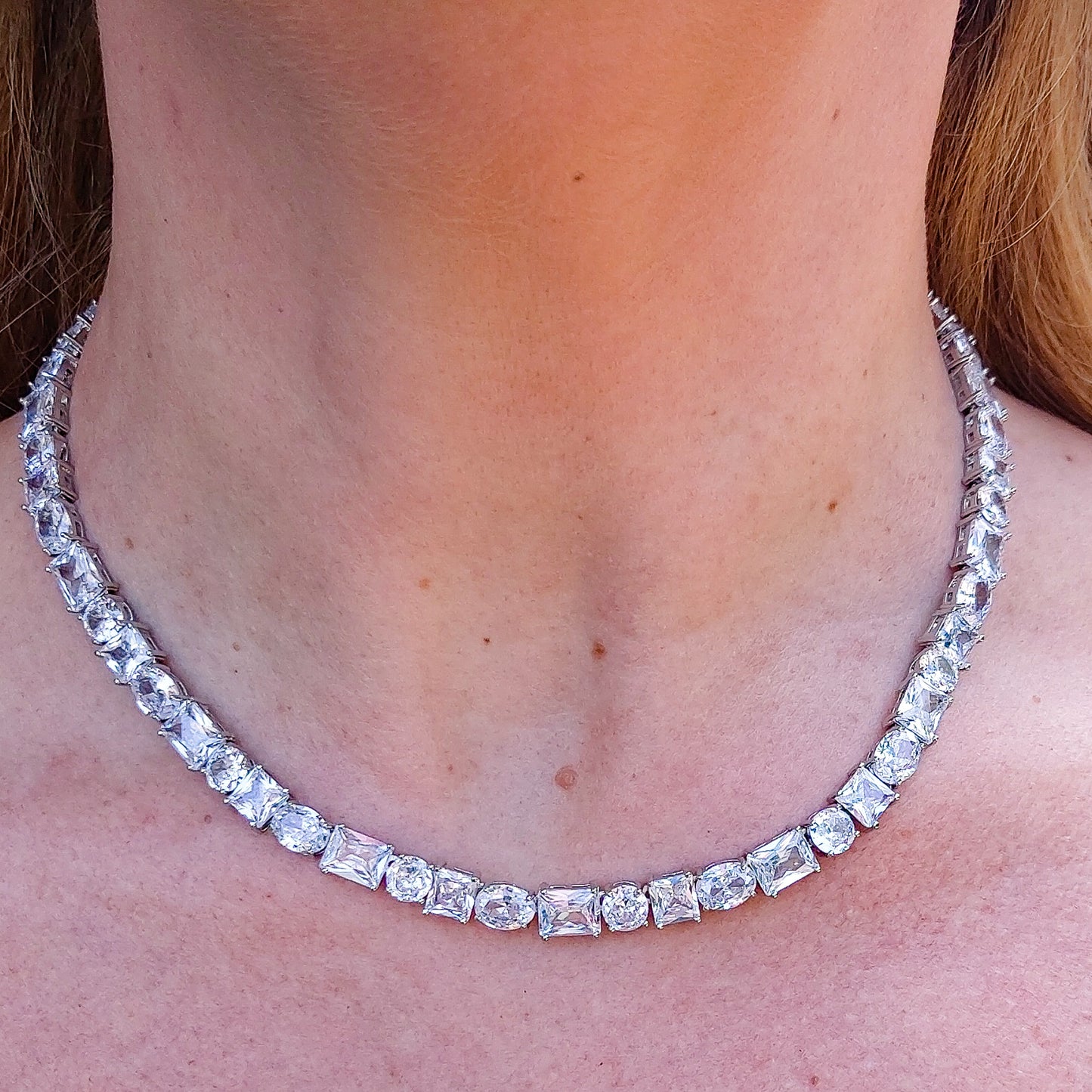 CHARIS Collier Tennis - Collana con Cubic Zirconia RAINBOW