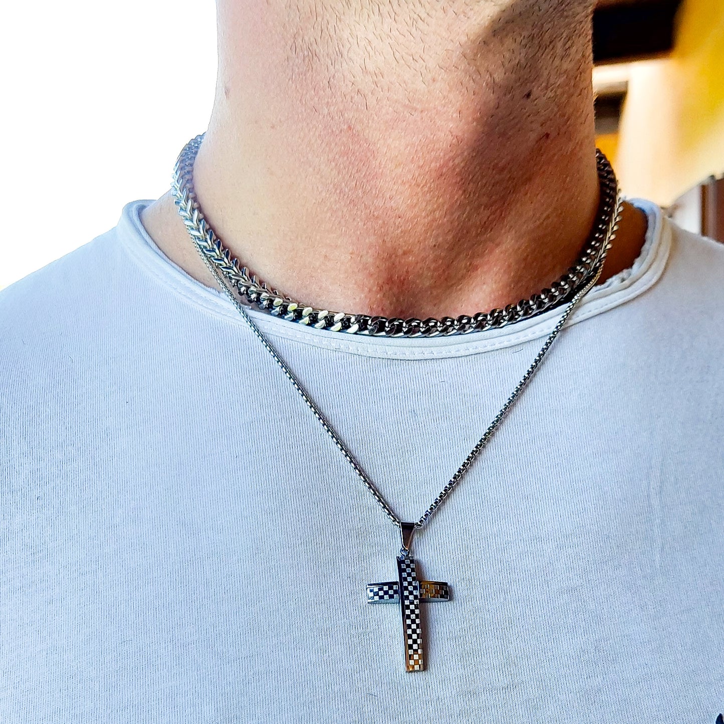 Collana catena INTRECCIO SQUARE uomo ACCIAIO