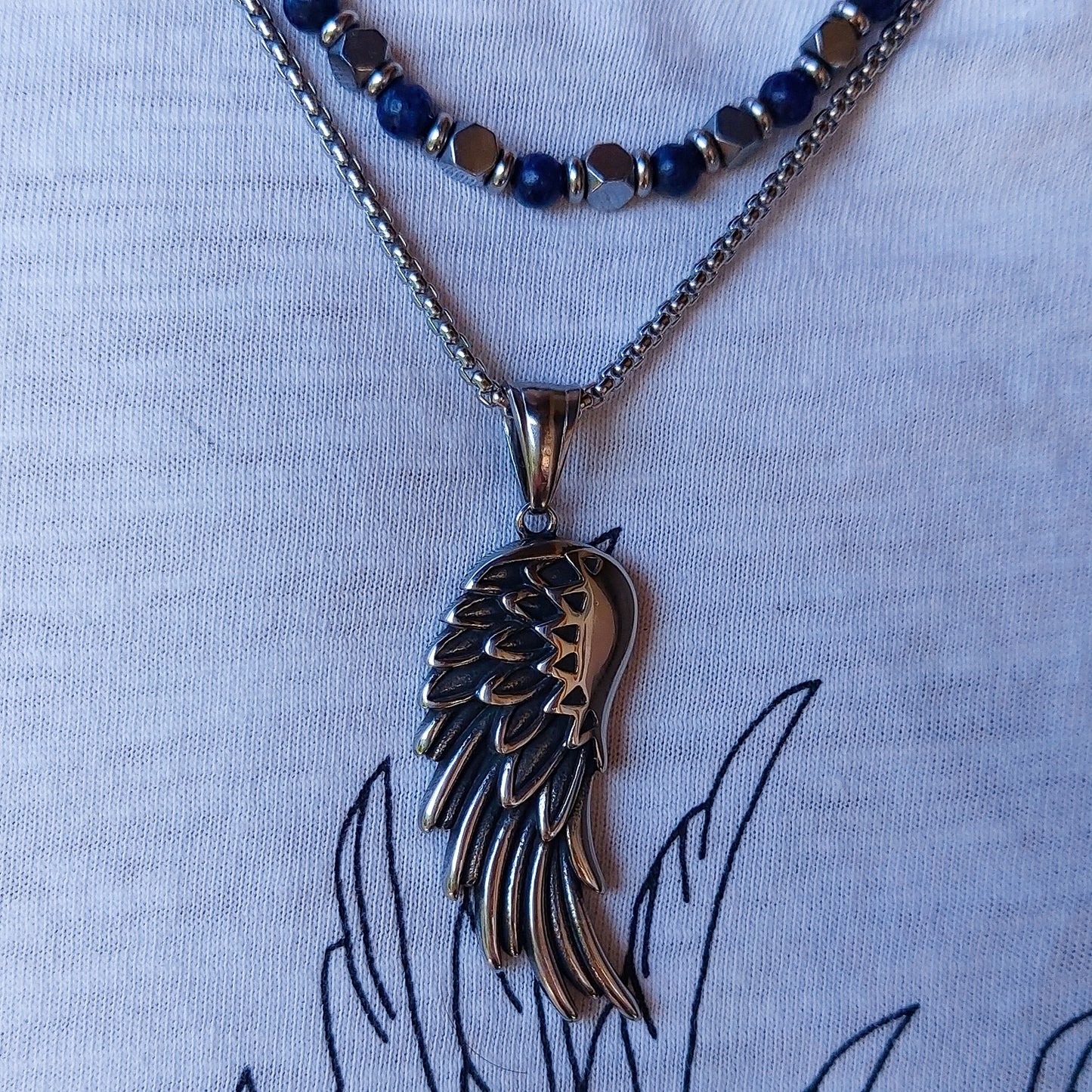 Collana pendente WING uomo ACCIAIO