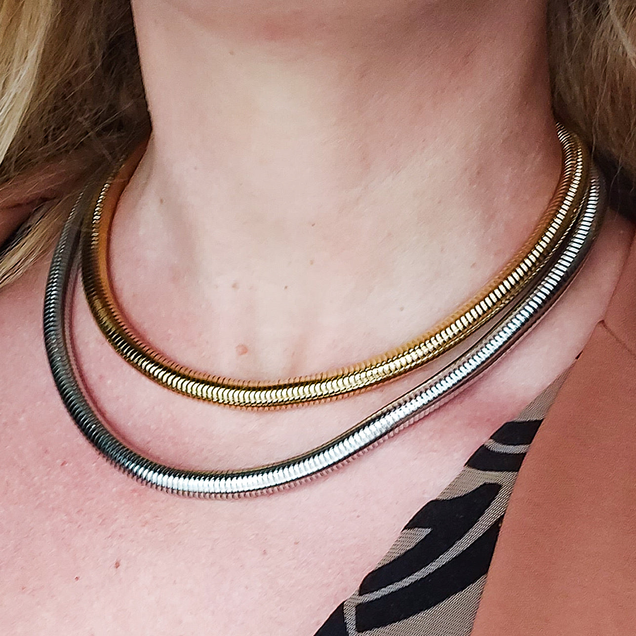 CASSANDRA ROUND ~ Collana tubogas tubolare ACCIAIO inossidabile