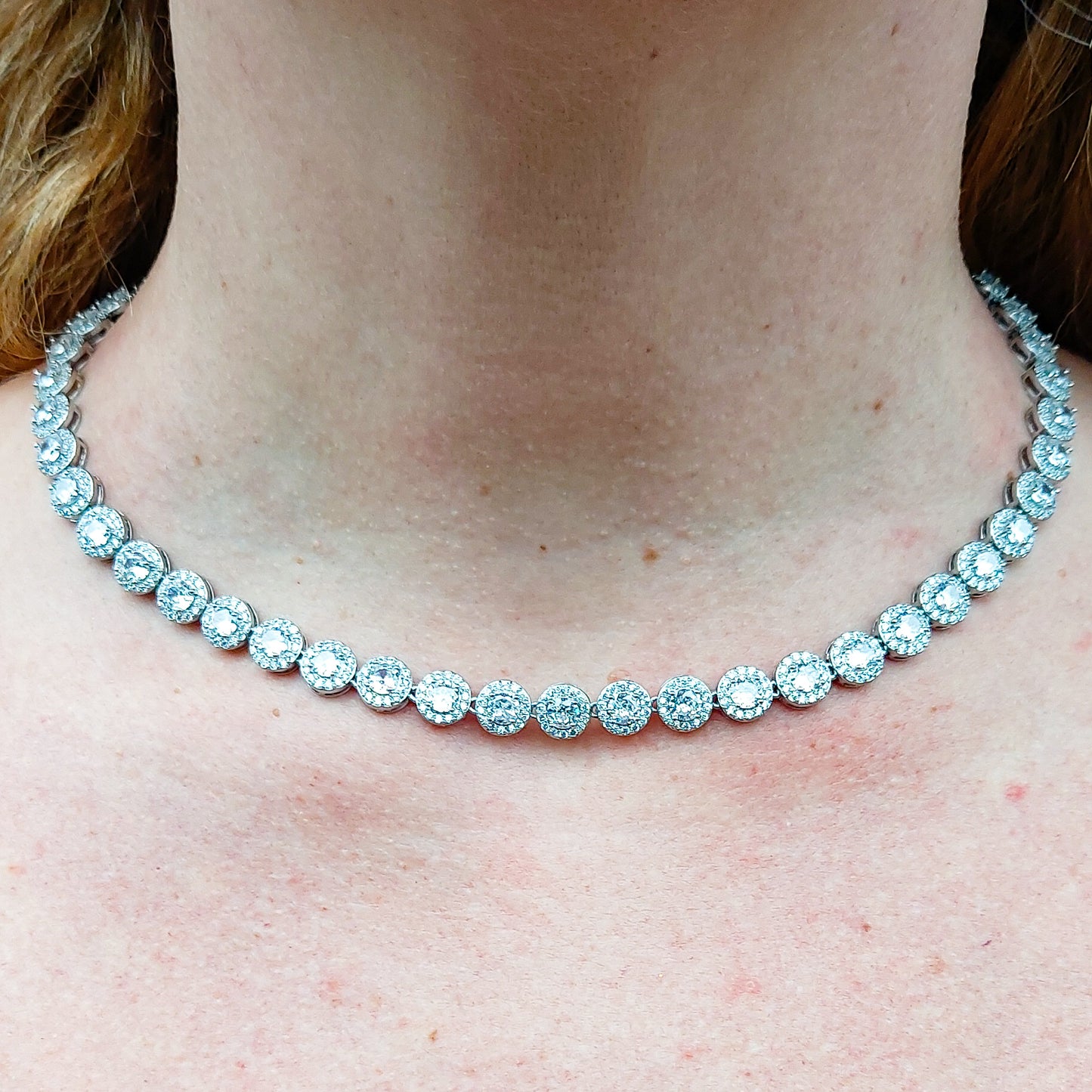 DELILAH Collier Tennis - Collana con Cubic Zirconia rotondi