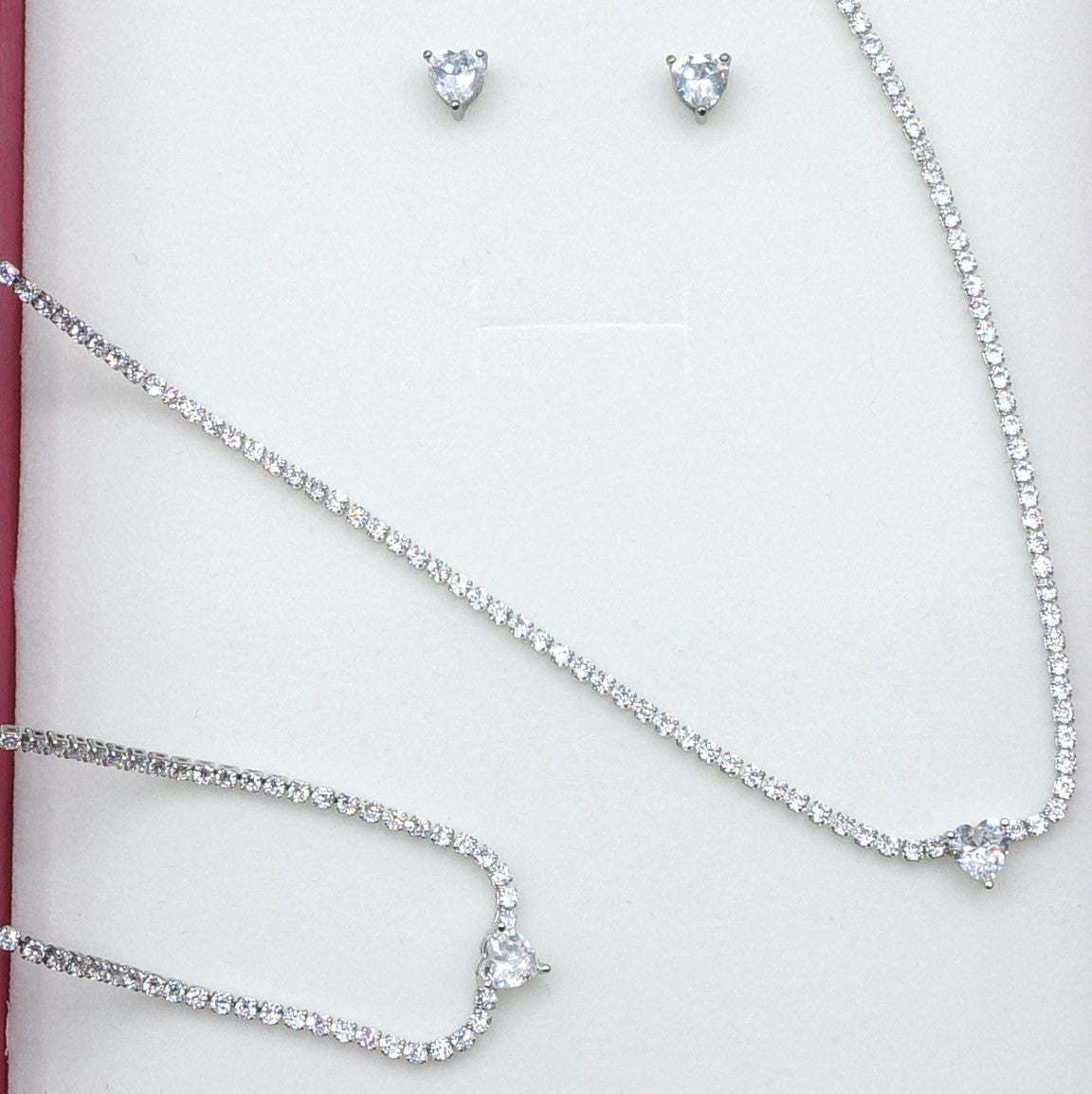 DIANA -"THE CRYSTAL SET"- 3 PCS- zirconia necklace+zirconia bracelet+zirconia earrings