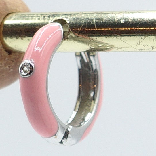 Layla~ 925 STERLING SILVER zircon Hoops earrings