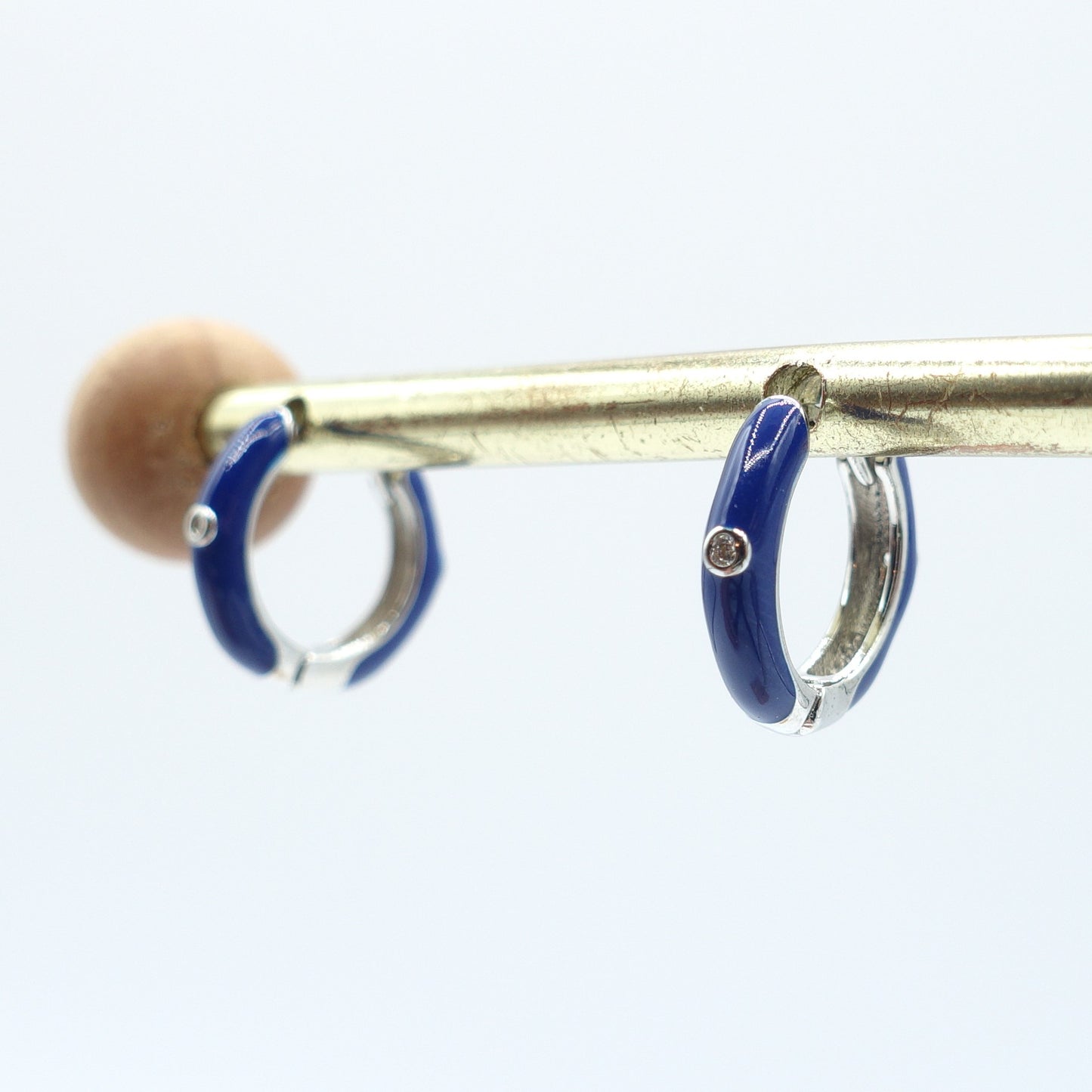 Layla~ 925 STERLING SILVER zircon Hoops earrings